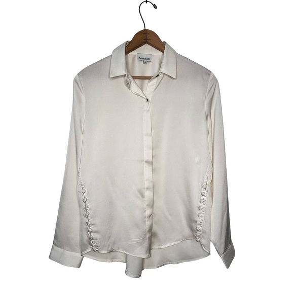 Heartloom | Cream Side Button Button Down Blouse Size Small - Picture 1 of 7
